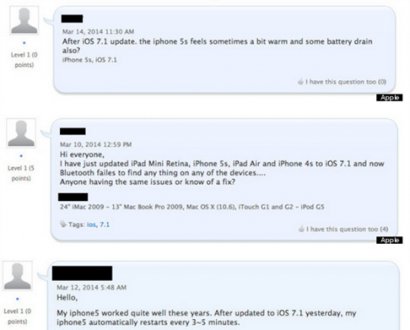用户抱怨iOS 7.1续航变短蓝牙连接不稳定