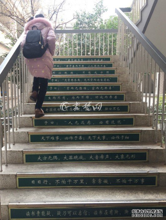 十堰惊现“最有文化楼梯”：名言警句贴满四层楼台阶(图)