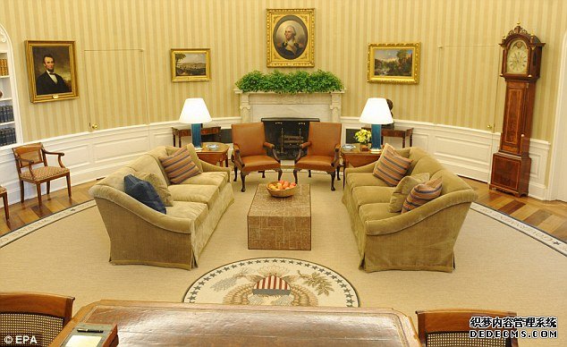 奥巴马椭圆办公室新地毯上警句搞错作者(组图)